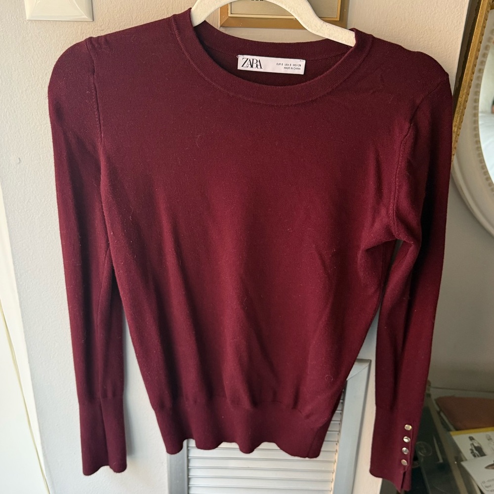 Zara Maroon Knit Top